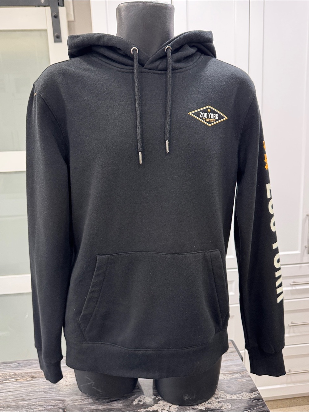 Zoo York Black Hoodie with Yellow Sleeve Accent